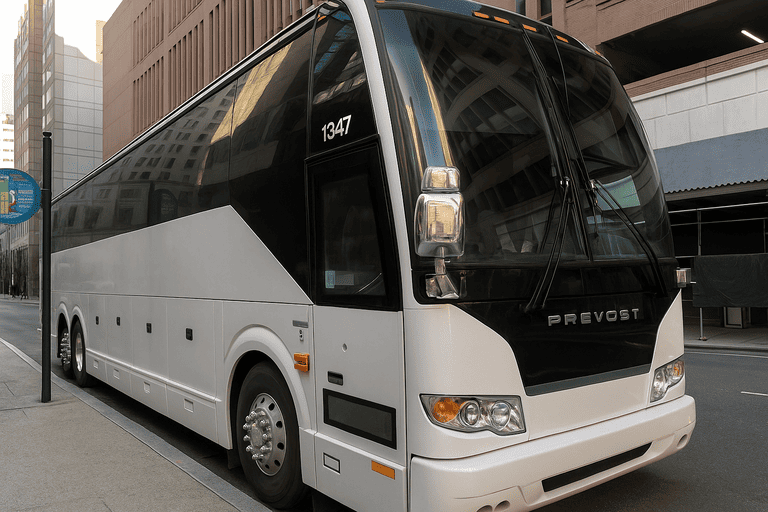 a Victoria Charter Bus coach bus